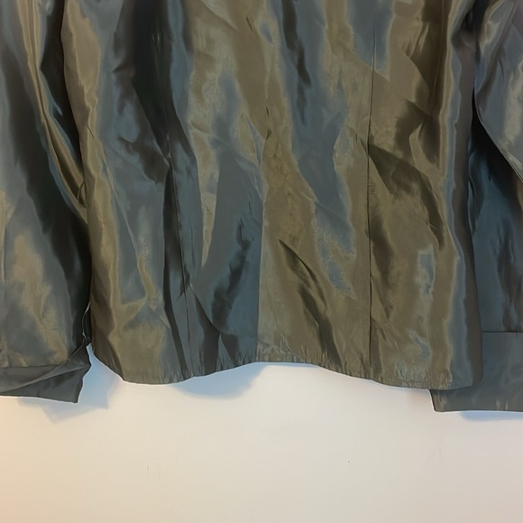 JS Collections Gray Satin Rhinestone Button Blazer Jacket or Blouse size 8 - Picture 11 of 15